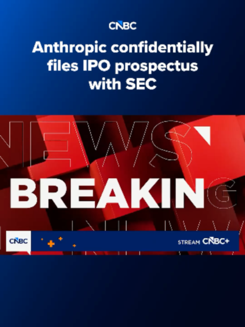 Anthropic said it confidentially filed its IPO prospectus with the SEC, setting up a potentially historic share sale for investors ready to jump into AI. CNBC's Kate Rooney has the details. Read more at the #linkinbio or the link on screen. #CNBC #anthropic #ai