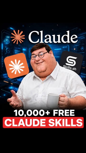 🤖 Using Claude Code without skills is like buying a Ferrari… and using it to deliver newspapers 😭

⚡ Skills = superpowers for AI

Instead of repeating massive prompts over and over…
you install a skill ONCE and your AI becomes specialized at that task 💀

And now there’s a library with:
🔥 1,000+ FREE pre-made skills

For things like:
🎨 UI design
🧪 App testing
📈 SEO
✍️ Content writing
💻 Coding workflows
…and way more 🤯

Best part? 👇
🛠️ One command → instant setup
🧠 Works with Claude desktop & AI coding editors

Basically:
❌ Repeating prompts forever
✅ AI with actual workflows & expertise

👇 Hit that like button and comment “Claude” and I’ll share it with you.

#claudecode #aicodingtools #promptengineering #developerworkflow #aiagents