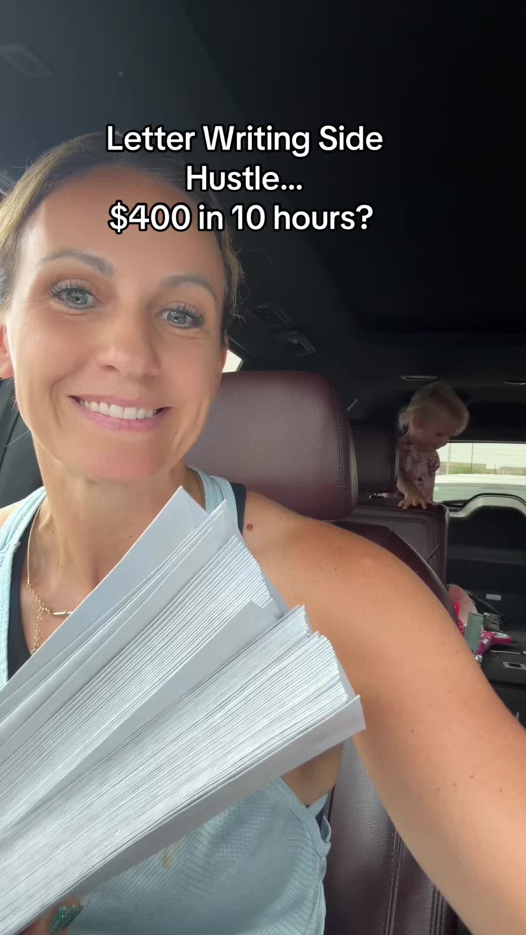 87 letters. 📬 10 hours of work. About $400 earned. 💸 Still can’t believe THIS is one of the side hustles I’m testing during my $100K in 100 Days challenge. Dropping off my first big batch today… now we wait to see what actually happens. 👀 #100KIn100Days #SideHustle #MakeMoneyFromHome #ExtraIncome #LetterWriting