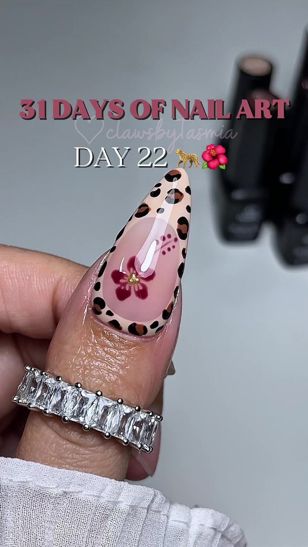 DAY 22 - Leopard Print Hibiscus Flowers 🌸 - of my new series 31 DAYS OF NAIL ART: one tutorial for every day of MAY!🌸 see you tomorrow for day 23!👀 Link is in my bio to shop this collection from @BeetlesGelPolish use code TASMIA10 to save 🐆🌺 - - - - - - - - -  - - - - - - - -leopard print nails, abstract nails, cute nails, nail tutorial, watch me work nails, blooming nails , summer nails, nail art, 3d nail art , hibiscus flower nails , double french nail , blooming flower nails , , hand painted nail art; nail inspo, nail series , clawsbytasmia #nails #nailstyle #nailsofinstagram #nailsnailsnails  #naildesign 