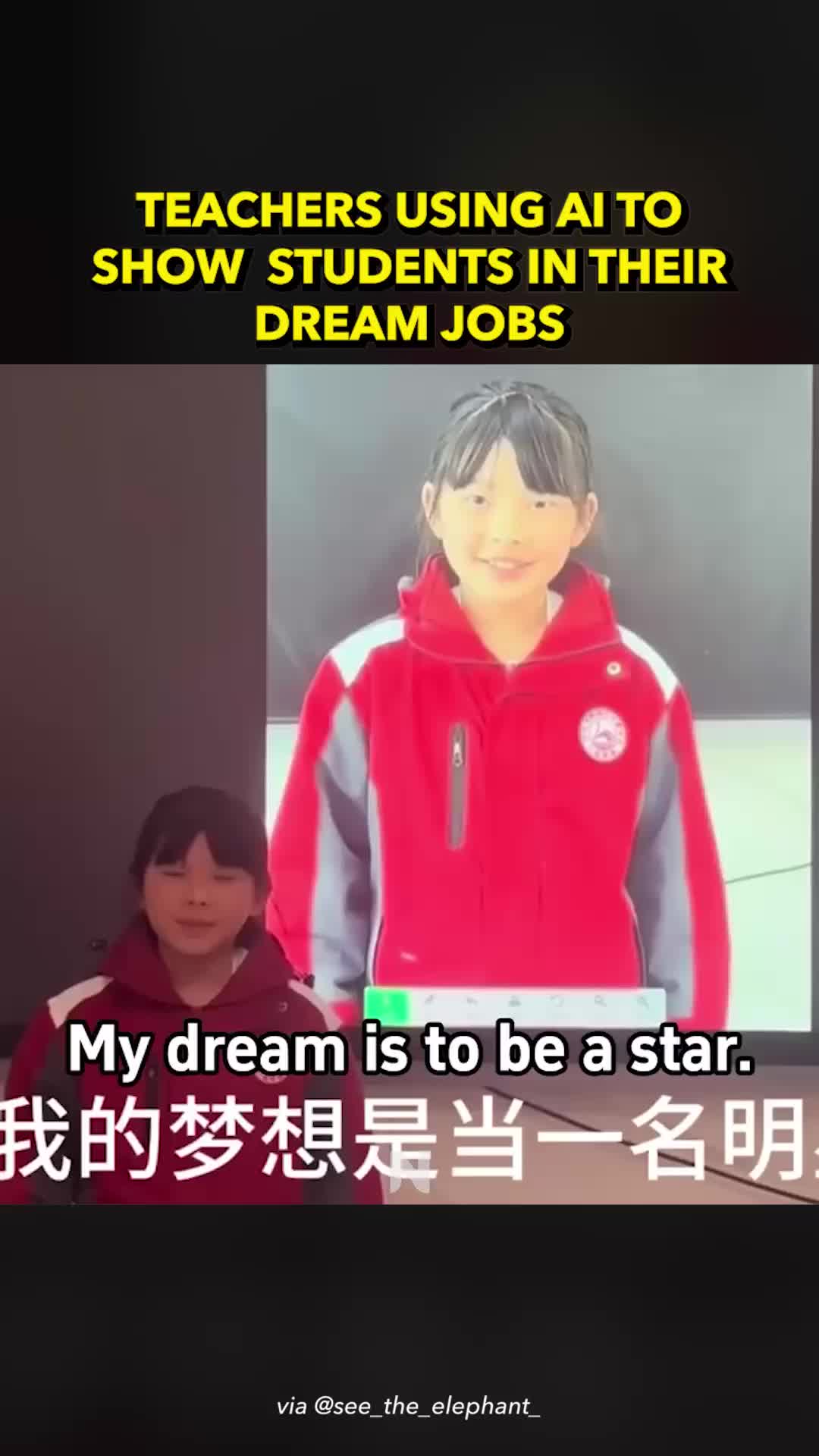 Teachers in China are using AI to show their students what they look like in their dream jobs! Maybe this is the proper way to use AI. via: @see_the_elephant_ 📽️Video by: Gabe Jung 🤳Click our linkinbio to sign up to our daily newsletter. 📰Follow us for the latest Asian News @NextShark #news #reel #ai #students #teacher #school #generativeai #chatgpt #deepseek #dream #dreamjob